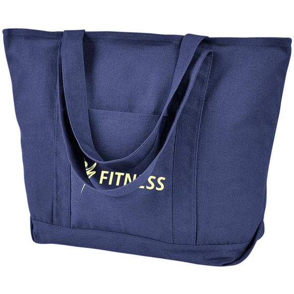Washed Navy - Liberty Bags Seaside Cotton XL Custom Boat Tote