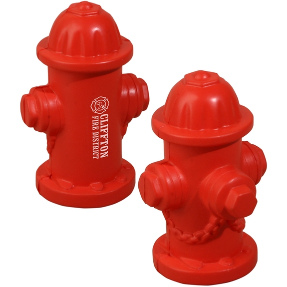 Front - Fire Hydrant Custom Logo Stress Reliever