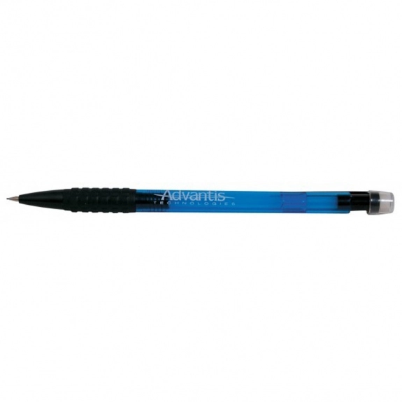 Trans Blue Renegade Mechanical Promotional Pencil w/ Comfort Rubber Grip