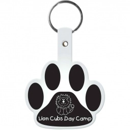 Trans. Frost Promotional Paw Soft Key Tag