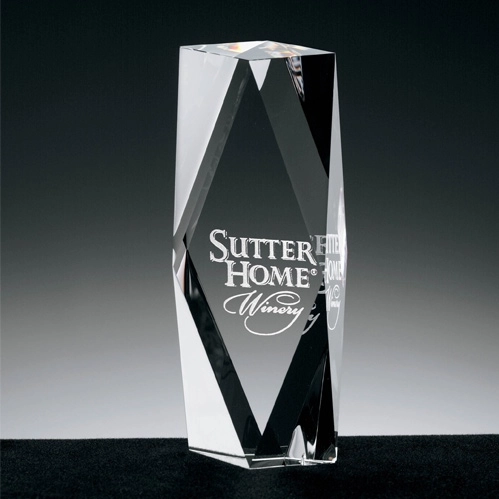 Srystal Clear Small Tower Crystal Custom Award