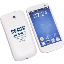 White Smart Phone Galaxy Promotional Stress Ball