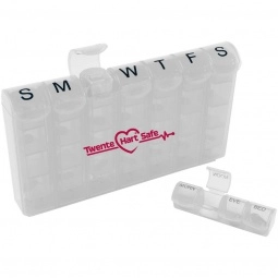 Clear 28 Compartment Sliding Promotional Pill Box