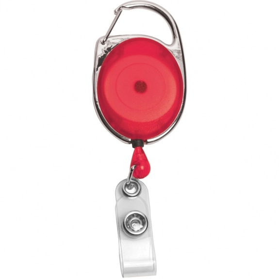 Translucent Red Full Color Retractable Custom Badge Reel 