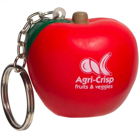 Red Apple Shaped Custom Keychain Stress Ball