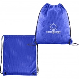 Jersey Mesh Drawstring Custom Backpacks - 14.5"w x 17.5"h
