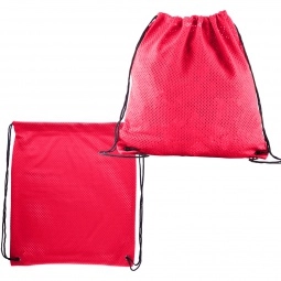 Red Jersey Mesh Drawstring Custom Backpacks 