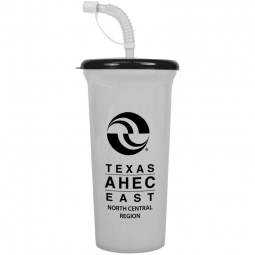 Frost Tapered Custom Tumbler w/ Cover & Straw - 32 oz. 