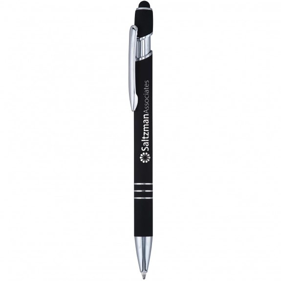 Black - Rubberized Executive Promotional Stylus Click Pen