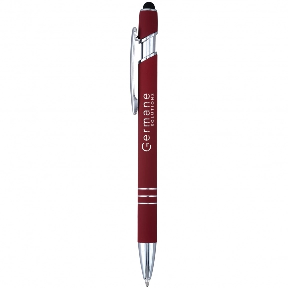 Red - Rubberized Executive Promotional Stylus Click Pen