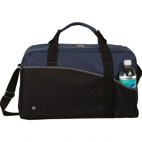 Navy Blue Full Color Atchison Center Court Custom Duffle Bag - 18"