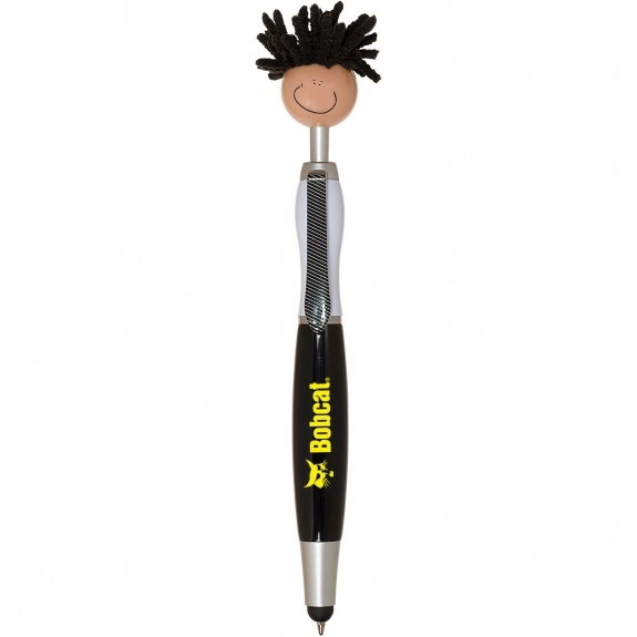 Black - MopTopper Custom Stylus Pen w/ Screen Cleaner - Tan
