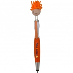 Orange - MopTopper Custom Stylus Pen w/ Screen Cleaner - Tan