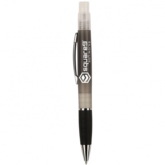 Black 2-in-1 Custom Pen w/ Hand Sanitizer