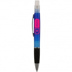 Blue 2-in-1 Custom Pen w/ Hand Sanitizer
