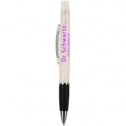White 2-in-1 Custom Pen w/ Hand Sanitizer