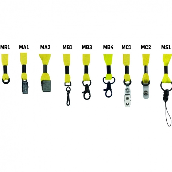 Dye Sublimated Polyester Custom Lanyard Attachment Options