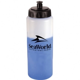 White/Blue Color Changing Mood Custom Water Bottle w/ Push Pull Cap 