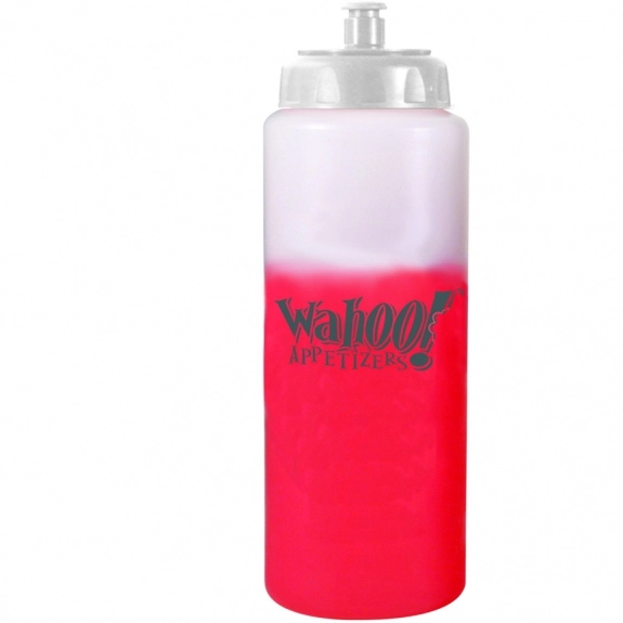 White/Red Color Changing Mood Custom Water Bottle w/ Push Pull Cap 
