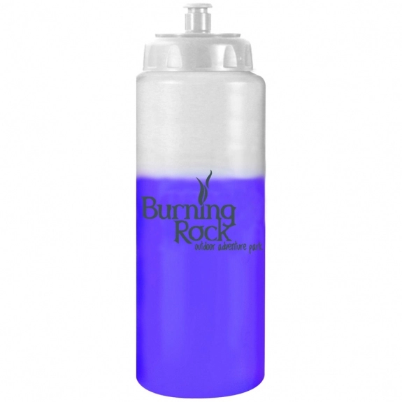 White/Purple Color Changing Mood Custom Water Bottle w/ Push Pull Cap 