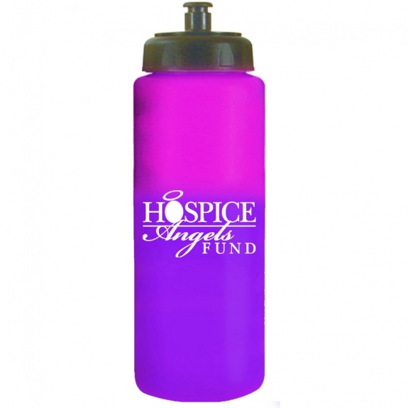 Pink/Purple Color Changing Mood Custom Water Bottle w/ Push Pull Cap 