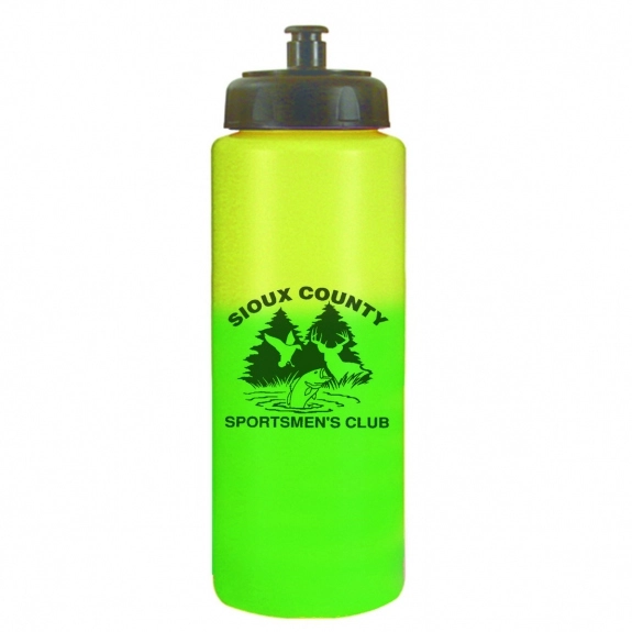 Yellow/Green Color Changing Mood Custom Water Bottle w/ Push Pull Cap 