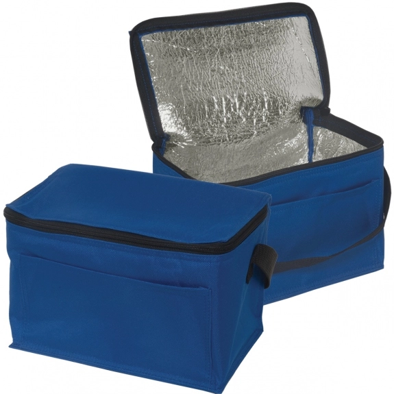 Blue Foil Insulated Promotional Cooler Bag - 6 Can