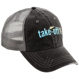 Black Low Profile Unstructured Promotional Truckers Cap