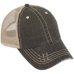 Brown/Khaki Mesh Low Profile Unstructured Promotional Truckers Cap