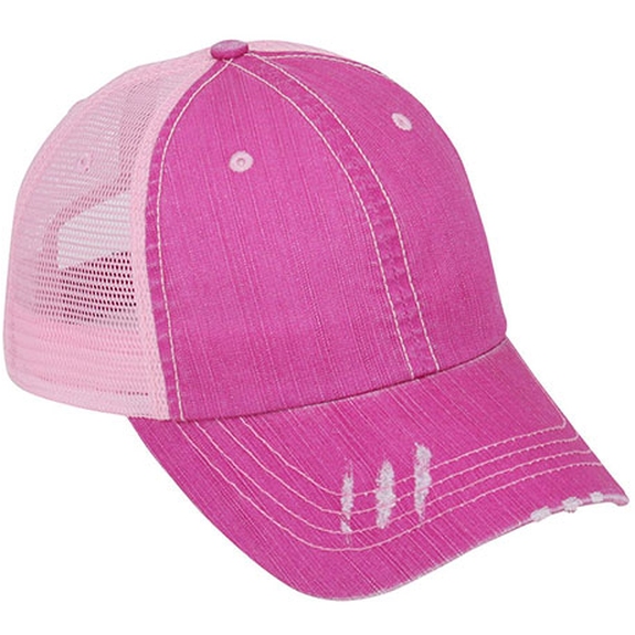 Fuchsia Low Profile Unstructured Promotional Truckers Cap