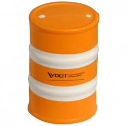 Orange/White Safety Barrel Shaped Custom Stress Ball