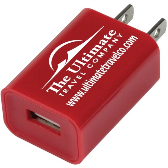 Red USB Cell Phone Custom Wall Chargers