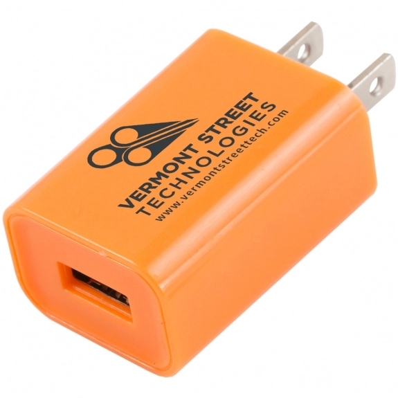 Orange USB Cell Phone Custom Wall Chargers