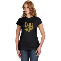 Black J-America Glitter Custom T-Shirts - Women's