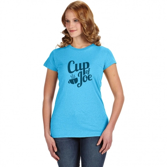 Maui Blue J-America Glitter Custom T-Shirts - Women's