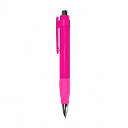 Pink Jumbo Retractable Custom Pen w/ Rubber Grip