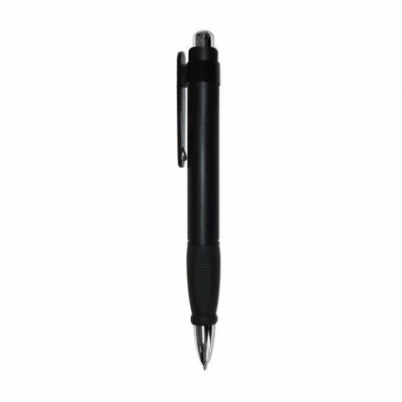 Black Jumbo Retractable Custom Pen w/ Rubber Grip