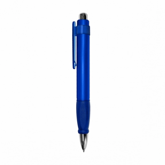 Blue Jumbo Retractable Custom Pen w/ Rubber Grip
