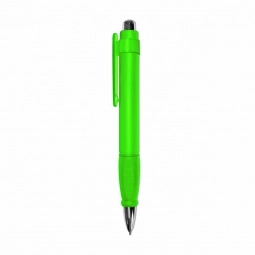 Lime Green Jumbo Retractable Custom Pen w/ Rubber Grip