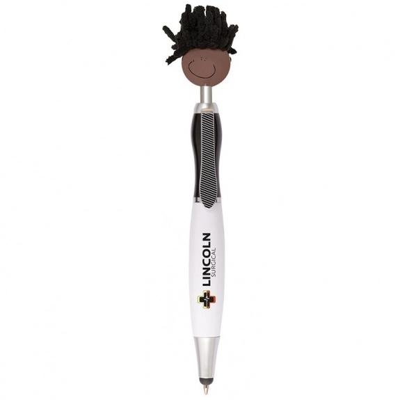 Black MopTopper Custom Stylus Pen w/ Screen Cleaner - Brown