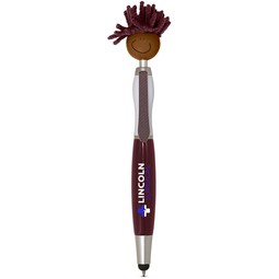 Burgundy MopTopper Custom Stylus Pen w/ Screen Cleaner - African American