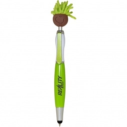Lime - MopTopper Custom Stylus Pen w/ Screen Cleaner - Brown