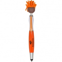 Orange - MopTopper Custom Stylus Pen w/ Screen Cleaner - Brown