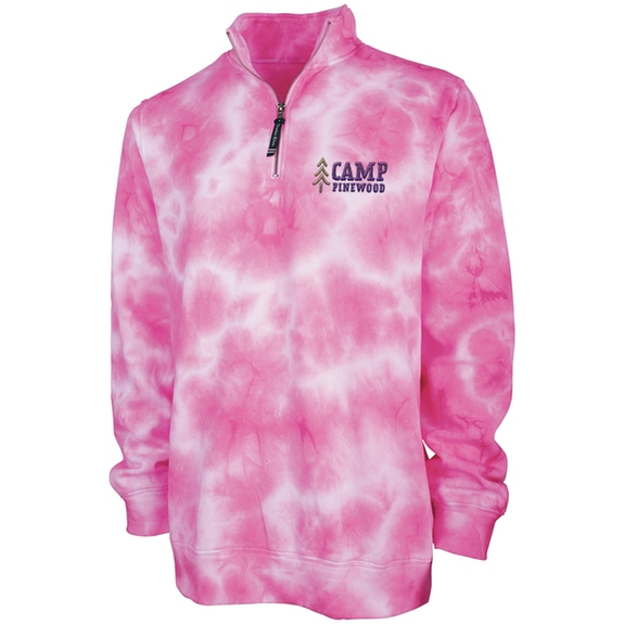 Pink Crosswind Tie-Dye Custom 1/4-Zip Sweatshirt - Unisex