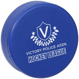 Blue Colored Hockey Puck Custom Stress Balls