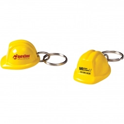 Yellow Hard Hat Shaped Custom Keychain