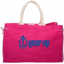 Red Eco Jute/Cotton Boat Promotional Tote Bag 