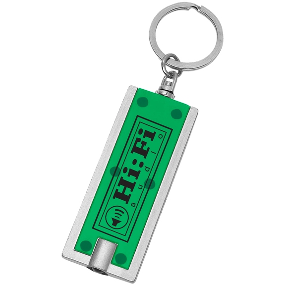 Green Rectangle LED Light Promotional Key Tag