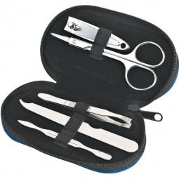 Open -Promotional Manicure Set in Leatherette Zippered Case 