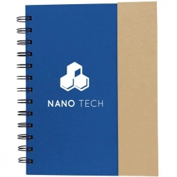 Natural/Blue Recycled Magnetic Custom Logo Journal Book